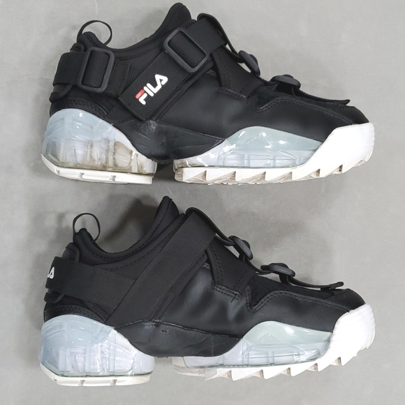 Fila Unit LE platform sneakers women's 8 black leather, mesh scuba like fabric - Picture 6 of 11